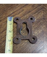 OLD Large Antique Cast Iron Key Hole Plate Cover Escutcheon GATE DOOR SA... - €24,35 EUR