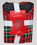 NEW BABY WONDERSHOP RED PLAID CHRISTMAS WINTER FOOTED PAJAMAS 3-6 MO or ... - £4.69 GBP