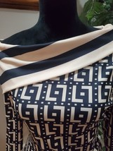 Chicme Beige Black Turn Down Collar Long Sleeve Casual Knee Length Dress Size M - £26.38 GBP