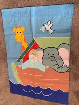 Appliqued Noahs Ark Garden Flag 28 x 40 In Double Sided Heavy Duty Nylon... - £9.98 GBP