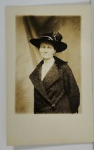 RPPC Woman Posing in her Lovely Hat &amp; Coat c1907 Real Photo Postcard M17 - £7.05 GBP