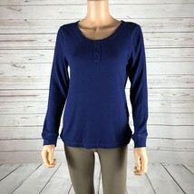 CHARTER CLUB Soft &amp; Cozy Long Sleeve Navy Blue Ribbed Lounge Top NWT SMALL - £8.92 GBP