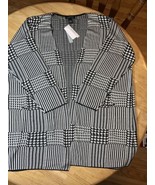 2X Joan Vass black /white 3/4 sleeve cardigan $78.00 BNWTS - $285.37 MXN