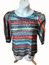 New Directions Petite quarter sleeve tie dye colorful lightweight sweate... - $27.92