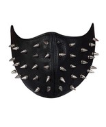 Unixes Silver Studded Leather Face Mask Tree Spike Men &amp; Women Punk Leat... - $53.76 CAD