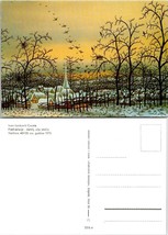 Croatia Ivan Lackovic Pre-Evening Detail Oil Glass Village Winter VTG Postcard - £7.35 GBP