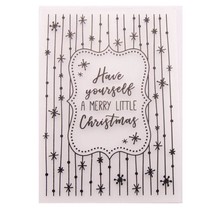 5 By 7 Inches Merry Christmas Letters Snow Flower Dots Plastic Embossing... - $14.99