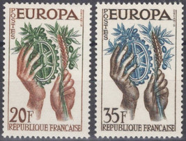 ZAYIX France 846-847 MNH United Europe Peace Prosperity Hands Europa 060823S24 - £1.12 GBP