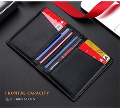 Credit Card Wallet Minimalist Slim Rfid Blocking Leather Pocket Holder - £7.56 GBP