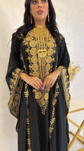 Long Kaftan Dubai Abaya Gown Maxi  Moroccan Bridesmaid Royal Casual Black Dress - £39.23 GBP