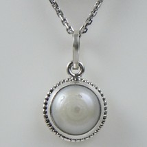 Solid 925 Sterling Silver Pearl Pendant Necklace Women PSV-1042 - £29.89 GBP+