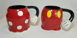Jerry Leigh Disney Mickey &amp; Minnie Mouse Hand on Hip 3D 18 oz Novelty Mugs - £19.74 GBP