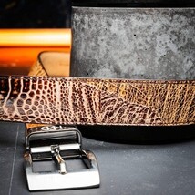Alessio Men's Belt Genuine Ostirch Leg Quill Orix image 8