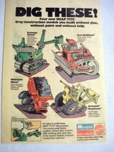 1972 Color Ad Monogram and Mattel Snap Tite Drag Construction Models - $7.99