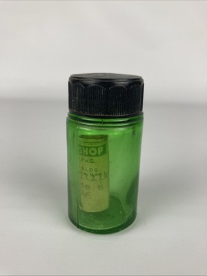 VTG Green Glass Medicine Bottle With Prescription From 1946 Kansas - $44.55