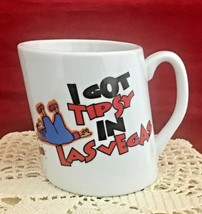 Las Vegas NV souvenir Lop sided coffee mug “I got tipsy in Las Vegas” 11... - $9.85