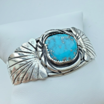 HERBERT TSOSIE (EARLY WORK) NAVAJO 925 STERLING SILVER TURQUOISE BRACELET - $286.11