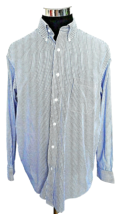 Croft and Barrow Dress Shirt Men&#39;s Size Large 16.5-17 Blue Striped Classic Fit - £13.23 GBP