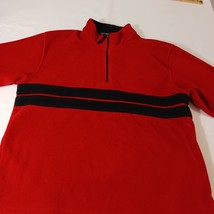 Preswick & Moore Men's Red 1/4 Zip Pullover Sweatshirt Measured Chest 48" image 7