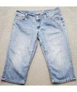 Seven7 Jeans Womens Blue Denim Cropped Straight Leg High Waisted Button ... - $28.05 CAD