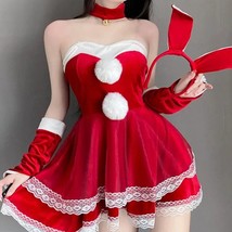 Sassy Bunny Mini Dress Plush Costume Collar Choker Headband Gloves - £47.30 GBP