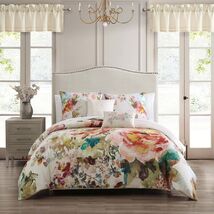 Flowers Ivory 5 Piece Reversible Comforter Set - €39,68 EUR - €118,97 EUR