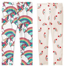 NWT The Childrens Place Crazy 8 Girls Pink Unicorn Rainbow Leggings Lot Size 2T - £8.01 GBP