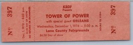 Vintage Tour De Puissance Ticket Inutilisé Décembre 1 1976 Eugene Oregon - £33.20 GBP