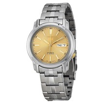 Seiko 5 Automatic Gold Dial Silver Steel Men&#39;s Watch SNKL81K1 - £102.71 GBP