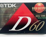 1 TDK D60 Slimline EcoCase High Output Type I Blank Cassette New! - $74.41 MXN