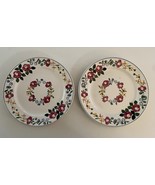 Sarreguemines 2 Salad Plates Art Pottery Piccola 9” Multicolor Floral Fr... - $39.48