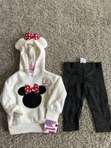 Girls Disney Junior Furry Minnie Bow Shirt Matching Leggings Size 12 Months New - £11.19 GBP