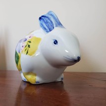 Andrea by Sadek Rabbit Bank, Bunny Bank, Porcelain Rabbit Flowers, Easter Decor image 2