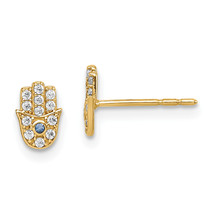 14k Madi K CZ Hamsa Post Earrings GK1074 - $203.11