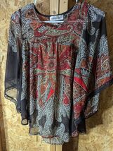 Veronica M sheer top size S brown/red/orange - $16.82