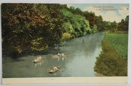 Hagerstown Maryland Boating on the Antietam 1909 to Greason PA Postcard T6 - $14.95