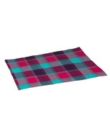 Set of 6 Plaid Placemats Turquoise Pink 13 x 19 Cotton Country Cottage Chic - €25,23 EUR