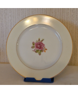 Fuji Rosette Bread &amp; Butter Plate Pink Roses Gold Trim Bone China Occupi... - $18.22