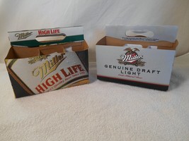 Miller High Life &amp; Miller Genuine Draft Light 6 Pack Cardboard Carriers - £11.55 GBP