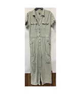 GUESS Womens L Light Grey Button Down Collared Utility Jumpsuit PREOWN D... - $909.46 MXN