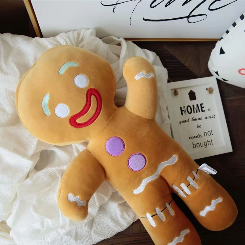Cm funny cute gingerbread man christmas pillow super soft shrek plush toy doll birthday thumb200
