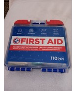 FIRST AID KIT BANDAGES TAPE GAUZE PADS SPLINT GLOVES GUIDE 110 ITEMS IN ... - $9.89