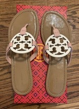 NEW Tory Burch Patent Leather Miller Flip Flop Sandals Neopolitan Size 9.5 NIB - $196.02