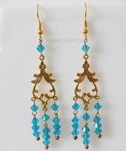 Aqua Blue chandelier earring - £11.18 GBP