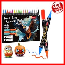 48-Color Acrylic Paint Pens with Brush &amp; Fine Tips - Ultimate Craft Set - $668.91 MXN