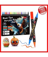 48-Color Acrylic Paint Pens with Brush &amp; Fine Tips - Ultimate Craft Set - $668.91 MXN