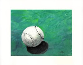 Ball - White - Acrylic on Canvas Board (Prints 10&quot; X 8&quot;) - $35.00