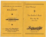 Belmont Cafe Menu Jackson Mississippi 1940&quot;s Good Morning  - $47.52