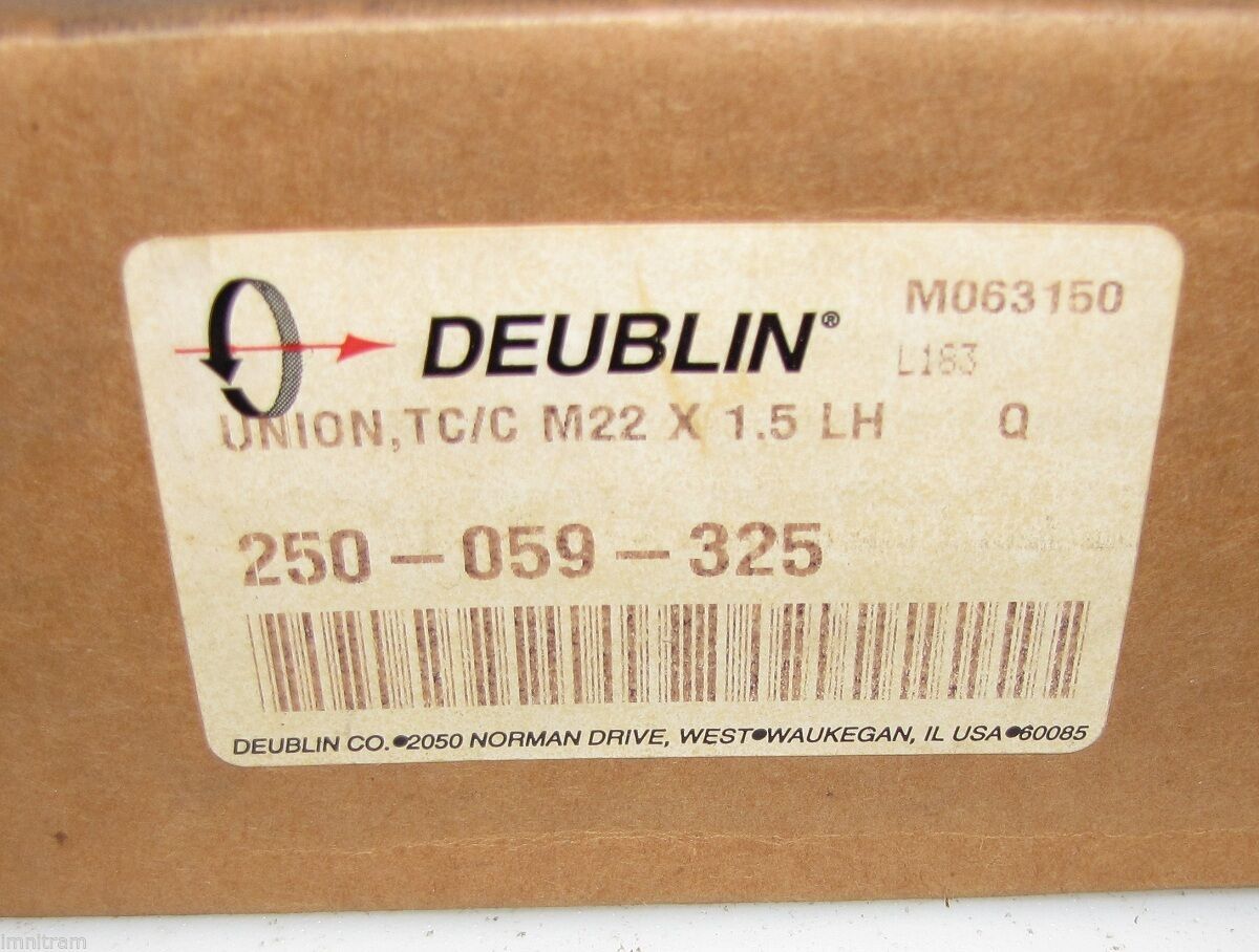 DEUBLIN ROTATING UNION P/N: 250-059-325, TC/C M22 x 1.5 LH  *new* - $47.95