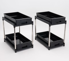 Tidy &amp; Co. Set of 4 Cabinet Drawer Sliding Organizers in Black - £22.20 GBP